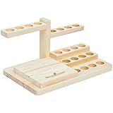 PetterShop 20-Grid-Display-Ständer Für Ätherische Öle Organizer-Aufbewahrungsbox Für Ätherische Öle Holz-Kraftstofftankständer Für Die Aufbewahrung Zu Hause (Color : Beige, Size : 34x21x18cm)