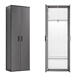 mokebo® Garderobenschrank 60cm Breite aus Holz 'Der Lange', Mehrzweckschrank o. Schuhschrank schmal & hoch in Grau BZW. Schwarz Matt für den Flur, Schrank & Kleiderschrank | Anthrazit