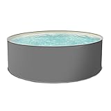 Paradies Pool® Edition grau Einzelbecken rund, 400x120cm (Ø x H), Stahlwandbecken grau, Poolplane in Sand 0,6mm, Handlauf grau, inkl. Skimmer-Set, Swimmingpool, Menge: 1 Stück