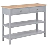 JUNZAI Sideboard, Schlafzimmer Kommode, Komodenschrank, Küchenschrank, Commode, Flurkommode, Schrank, Schlafzimmerkommode, Grau 110×35×80 cm MDF