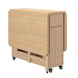 RIJPEX Klappbares Esstisch-Set, ausziehbarer Esstisch aus Holz, Drop-Leaf-Tisch für Küche, Esszimmer, Wohnzimmer, Restaurant, 1,4 m