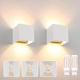 Klighten 2 Pack LED Wandleuchte mit Austauschbarer G9 LED Lampe Warmweiß 3000K, Aluminium LED Wandlampe Innen/Aussen Einstellbar Abstrahlwinkel aussenbeleuchtung für Wohnzimmer Garten, Weiß