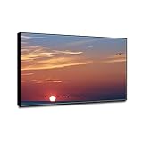 ZHFXBK Natur Landschaft Druck auf Leinwand. Sonnenuntergang Meer. Bilder Kunstdruck auf Leinwand. Nature Bilder Leinwanddruck. Moderne Wandbild Schlafzimmer Haushaltschmücken 40x65cm(16x26) Gerahmt