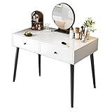 beaka Moderne Weiße Schminktisch-Frisierkommode Mit 2 Schubladen, Spiegel Und Hocker - Das Perfekte Set Für Ihr Tägliches Make-up - Praktisch Und Stilvoll (Color : B, Size : 70 * 40 * 76cm)