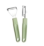 FACKELMANN Schäler Ecolution Set, umweltfreundliche Küchenhelfer mit ergonomischem Griff, nachhaltige Küchenutensilien zum Schälen von Gemüse und Obst (Farbe: Mintgrün/Silber), Menge: 1 x 2er Set