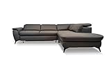 Quattro Meble Echtleder Ecksofa Eckcouch CALITA 272 x 230 Sofa Couch mit Schlaffunktion, Bettkasten und Kopfstützen Echt Leder Ecksofa (272 x 230 Ecke Rechts)