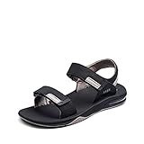 Reef Herren Fanning Baja | Flaschenöffner Sandale, Schwarz/Hellbraun/reflektierend, 12