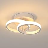 Goeco LED Deckenleuchte, 2 flammig, Moderne Runde Design Deckenlampe, 3.000K Warmweiß Licht, 22W LED Lampe, Silikonhülle, LED Leuchte für Wohnzimmer Schlafzimmer Küche ( Weiß Modell 1)
