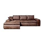 ALIDAM Schlafsofa Bettsofa Ecksofa mit Schlaffunktion Schlafsofa Eckcouch XXL Sofa Bettkasten Vintage Sitzer Sofa Couch