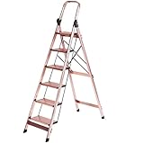 Stufenleiter Leiter Stehleiter Kreative Klappleiter Aluminiumleitern mit Armlehnen Tragbare Trittleitern für den täglichen Gebrauch zu Hause 330 lb Teleskopleiter Klappleiter (Size : 6-Step Ladder)