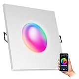 SSC-LUXon BEDA Smarte Einbauleuchte LED flach IP65 mit GU10 5W RGBW weiß 230V kompatibel mit Alexa, Siri & Google