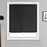 Rollos für Fenster,Saugnäpfen-Verdunklungsrollos,Einziehbar Leichtgewicht Gardinen,schnurlose Rolladen mit Federn,12 Größen,ohne Löcher montierbar,energiesparende Rollos,Black-65×125cm（26 * 49in）