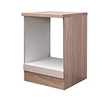 Flex Well Herd-Umbauschrank Nepal - Küchenschrank - Ofenschrank - Breite 60 cm - Creme glänzend/Eiche Sonoma