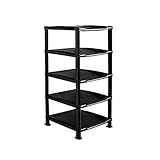 schuhregal Multi-Layer einfacher Schuhschrank DIY. Zusammengebaute platzsparende Schuh-Organizer-Regal-Heimwohnheim-Speicher-Schrank staubdichter Schuhe-Rack Schuhablagen (Color : Black 5Layers)