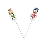 DOITOOL 2 Stück Weihnachts-Windrad Aus Glas Krippendekoration Weihnachtsmann-Spielzeug Krippen-Ornamente Weihnachtsstecker Schneemann Gartenstecker Pinguin Rasen Windmühle