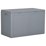 FIRBNUS Kissenbox Box 80,5x44,5x51 cm Auflagenbox 180 L mit Deckel Garten Aufbewahrungsbox Storage Boxes Gartenschrank Mülltonnenbox Wetterfest UV Beständig Grau PP Rattan Optik