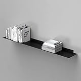 RHEINKANT Hein Bücherregal Wandregal Schweberegal Schwarz 98 cm | Made in Germany | Aus hochwertigem pulverbeschichtetem Stahl.