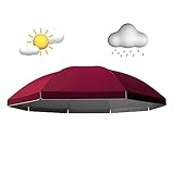 HCZION 3m Ersatz-Sonnenschirm Strandschirm Ersatzbespannung, Ersatz Ersatzbezug Für 8 Streben Terrassenschirm, Outdoor Sonnenschirm Ersatz Abdeckung (Color : Burgundy, Size : 260cm/8Ribs)