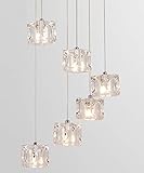 Lichter Schlafzimmer Pendelleuchte Hohl Wohnzimmer Treppenhaus Kronleuchter Villa Treppe Langer Kronleuchter Klarglas Eis Kronleuchter 30x80cm, inklusive Glühbirnen