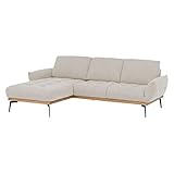 HOMELIV. Tulip Ecksofa in Sand inkl. Ottomane Links, 245x171x87 cm, verstellbare Rückenlehne, hoher Sitzkomfort in modernem Design