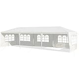 COSTWAY 3x9m Gartenpavillon, Partyzelt mit 5 abnehmbaren Seitenwände, Bierzelt UV Schutz, Gartenzelt faltbar Pavillon Weiß