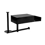 HUPYOMLER Toilettenpapierhalter mit FeuchttüCherbox, Toilettenpapierhalter Aus Edelstahl, Ohne Bohren, Selbstklebender Toilettenpapierhalter