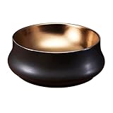 Waschbecken Handwaschbecken 13.4 'x 15.3' Keramik über dem Counter-Badezimmer-Schiff-Waschbecken und -hahn-Set Runde Arbeitsplatte Bowly-Waschtisch-Badezimmer-Waschbecken, Vintage golden Aufsatzwaschb