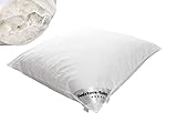 Dedstore Kopfkissen 80x80 Daunen 3 Kammer Kissen - Allergiker Bettkissen mit Gänsedaunen - Pillow 140 g/m² Bezug 100% Baumwolle - Daunenkissen Federkissen Füllung 1600g Naturprodukt