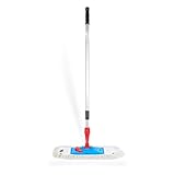 Hypafol rückenschonender Bodenwischer | Wischmopp-Komplettset | 90-180 cm Teleskopstiel aus Aluminium inkl. 40 cm Baumwoll Bezug | pflegeleicht | Wischmopphalterung löst Sich mit Fußklick-Drehgelenk