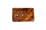 Seifenschale Seifenhalter Seifenablage Rustikal aus Olivenholz Dekorativ fürs Bad ca. 12 x 8 cm
