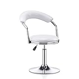 TEMKIN Home Barstühle Moderner Barhocker Europäische Küche Esszimmer mit verstellbarem Drehstuhl für Küche Esszimmer und Wohnzimmer (Farbe: Weiß, Größe: H55 cm)
