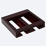 TEMKIN Einfacher Weinglashalter aus massivem Holz, an der Wand montiertes umgekehrtes Stielglasregal, for Weinkühler/Bartheke/Hotel/Restaurant Weinglas-Lagerregal Regale (Color : Wine Red, Size : 2