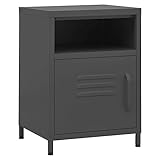 Youuihom Nachtschränkchen, Schlafzimmer Sideboard, Mehrzweckschrank, Geeignet für Wohnräume, Wohnzimmer, Schlafzimmer, Bäder, Nachttische 2 STK. Anthrazit 35x35x51 cm Stahl