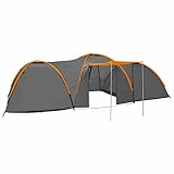 Camping-Igluzelt, ZEYUAN Campingzelt, Caming Zelt, Camping Markise Zelt, Camping Tents, Camping-Zelt, 650x240x190 cm 8 Personen Grau und Orange