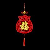 HNLSKJ 10 stücke chinesische Neue Jahr anhänger Neue Jahr Dekorationen for Hause chinesischen Knoten segnen Ornamente DIY. Dekor (Farbe: b) gaoqiong (Color : A)
