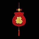 HNLSKJ 10 stücke chinesische Neue Jahr anhänger Neue Jahr Dekorationen for Hause chinesischen Knoten segnen Ornamente DIY. Dekor (Farbe: b) gaoqiong (Color : A)