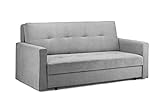Honeypot - Sofa – Viva – Schlafsofa mit Stauraum – 3-Sitzer – 2 - Sitzer – 1 Sitzer- Grau - Plüsch Grau — Plüsch Blau - Plüsch Blaugrün (3-Sitzer, Grau)