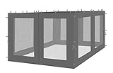 QUICK STAR 4 Seitenteile mit Moskitonetz für Rank Pavillon 3x4m Seitenwand Anthrazit RAL 7012