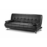 HUIJK Schlafsofa Schlafsofa Kunstleder schwarz Schlafcouch Bettsofa Sofa Funktion