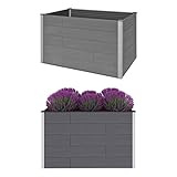 Erhöhte Pflanzkästen, Topfpflanzen, Gartencenter, Garten-Hochbeet 59,1 x 39,4 x 35,8 Zoll, Grau, für Terrasse, Hinterhof, Balkon