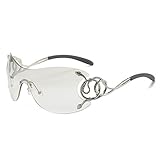 Cicano Y2K Futuristische Wickel-Sonnenbrille für Damen und Herren, Trendy Shield Oversized Shades Sonnenbrille, hell silberfarben