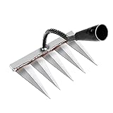 Garden Harke - Traditionelles Gartenrechen, Metal Kohlenstoffstahl Harken, Laubharke, Rechen Rasenrechen Für Garten, Zinkenrechen, Für Jäten/Lockern/Säen 5 Zahnstahl (ohne Stock)