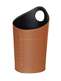 AMBROGIO, Papierkorb aus Leder, Leder Papierkorb für Büro/Badezimmer/küche/Schlafzimmer, Made in Italy by Limac Design®, Braun