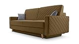 mb-moebel Bettsofa mit Ziersteppung, Bettsofa, Bettsofa mit Bettzeugcontainer - Schlafsofa California Fuego - 155 Braun