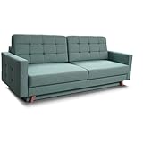 mb-moebel Schlafsofa Kippsofa Sofa mit Schlaffunktion Klappsofa Bettfunktion mit Bettkasten Couchgarnitur Couch Sofagarnitur - Carla (Mint)