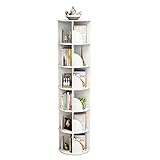 1–6-lagige Kinder, um 360° drehbar, ein kreisförmiges Aufbewahrungsregal, for Lesen des Buchhandlungs-Sammelregals, einfach zu montieren, erhöht das Interesse ( Color : White , Size : 6 layers (40*190
