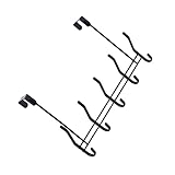 DOITOOL Edelstahlhaken Edelstahl 5 Haken Türhaken Aus Edelstahl Garderobenhaken Aus Edelstahl Schwarzer Kleiderhaken Multifunktions-Aufhängehaken Aus Edelstahl