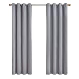 Topfinel Verdunkelungsvorhang Grau Vorhang Blickdicht Gardinen Mit Ösen Verdunkelung Vorhang Outdoor Für Balkon Terrassen Pavillon, 2er Set 225 X 140 cm