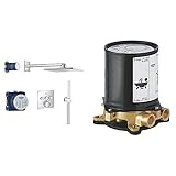 GROHE Grohtherm Smartcontrol | Duschsystem Komplettset, inkl. Unterputz-Thermostat, Rapido SmartBox, Brauseschlauch u. Handbrause | chrom & UP-Rohinstallationen - Rohbauset, DN 15 | 45984001