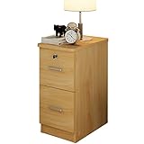 FLYIFE Nachttisch, Schließfach, Bett, Beistelltisch, Beistelltisch, Schmaler Schrank, Nachttische, 2 Schubladen, Große Arbeitsplatte, Abschließbares Design,/B